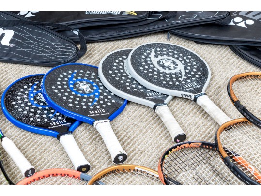 Assembled Collection Of Racket Sports Paddles