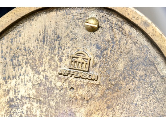 Semi-Antique Brass Fireplace Tools On Stand