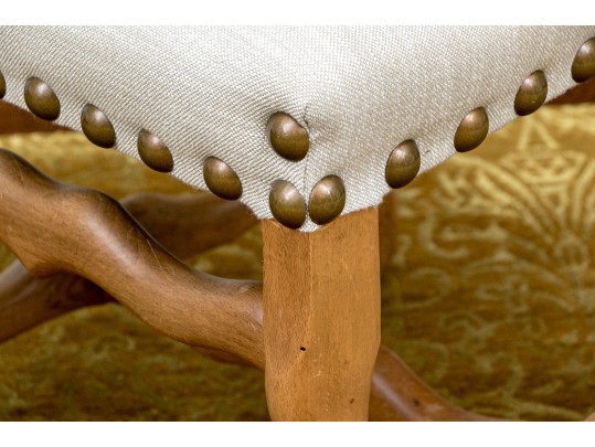 Set Of Four Solid Fruitwood Louis XIII Style Side Chairs