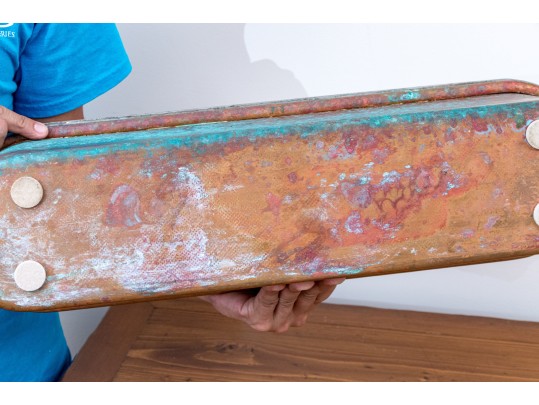 Antique Copper And Brass Lidded Fish Boiler