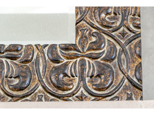 Lavish Fabulous Carved Wood Gesso Gilt Framed Beveled Mirror