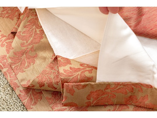 Pair Of Lined Silk Curtains