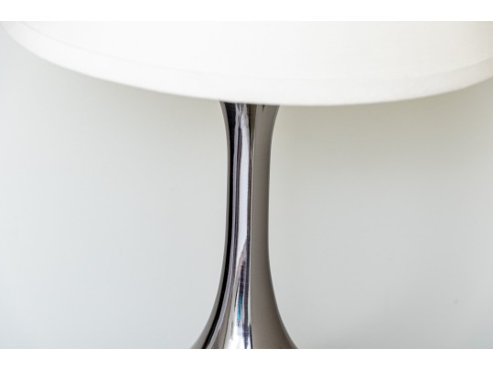 Pair Of Chrome Finished Bottle Form Table Lamps