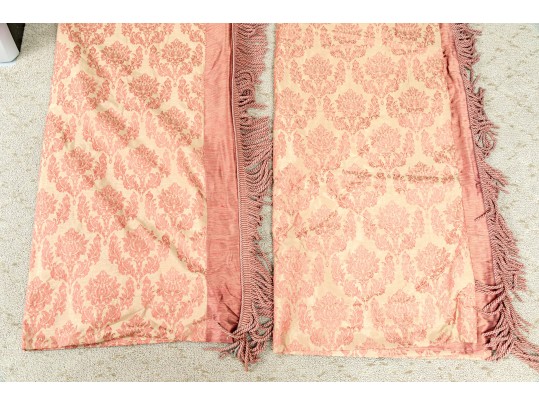 Pair Of Lined Silk Curtains