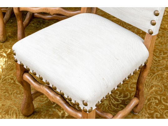 Set Of Four Solid Fruitwood Louis XIII Style Side Chairs