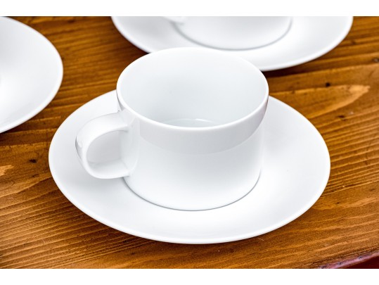 Set Of Seventeen Crate & Barrel Coffee Mugs And Saucers
