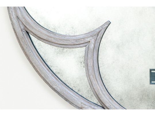 Restoration Hardware Gothic Circular Quatrefoil Wood Framed Mirror