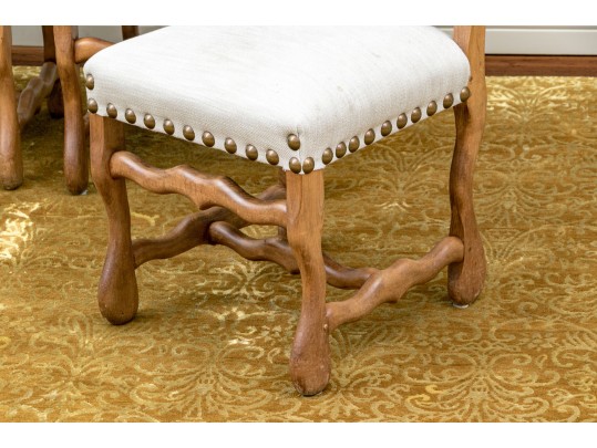 Set Of Four Solid Fruitwood Louis XIII Style Side Chairs