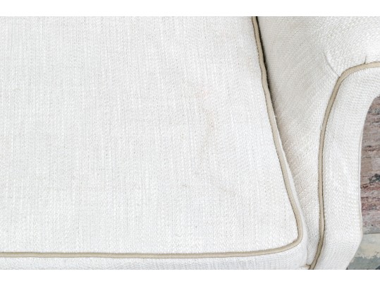 Custom Upholstered Camelback Settee