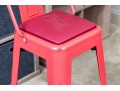 Fabulous Pair Of Red Barstools With Vegan Leather Seat Cushions