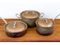 Lot Of Three Mauviel Vintage Lidded Pots And Pans