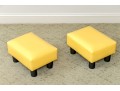 Vibrant Pair Of Yellow Upholstered Foot Stools