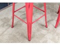 Fabulous Pair Of Red Barstools With Vegan Leather Seat Cushions