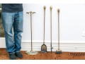 Semi-Antique Brass Fireplace Tools On Stand