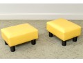 Vibrant Pair Of Yellow Upholstered Foot Stools