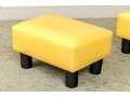 Vibrant Pair Of Yellow Upholstered Foot Stools