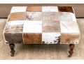 Vintage Hide Upholstered Ottoman