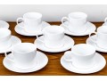 Set Of Seventeen Crate & Barrel Coffee Mugs And Saucers