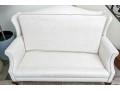 Custom Upholstered Camelback Settee