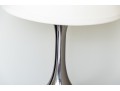 Pair Of Chrome Finished Bottle Form Table Lamps