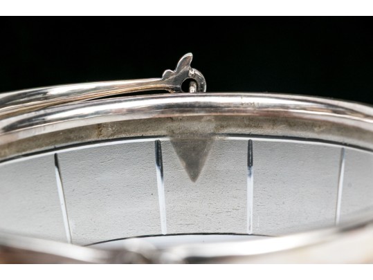 Charming Silver Plate Mounted Frosted Glass Ice Bucket