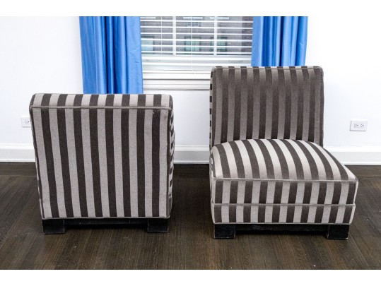 Pair Of Custom Quality Slipper Chairs
