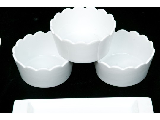 Assembled Collection Of Classic White Porcelain Dining & Serving Wares
