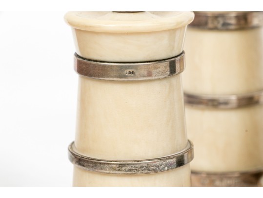 Assembled Set Of Four Sterling Silver Mounted Casters
