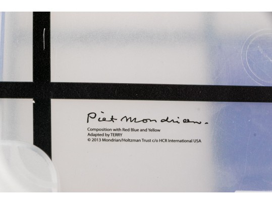 Collection Of Seven Printed Plastic Bins With A Piet Mondrian Design Adapted By TERRY