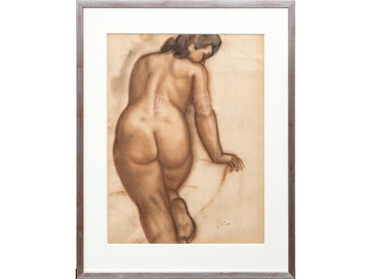 René Genin (1890-1967) Red Chalk On Paper, Female Nude