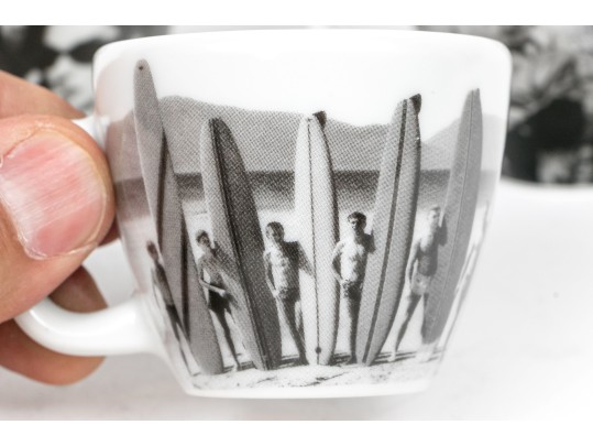 Set Of Six Harvey Nichols Foodmarket Espresso Cups With Saucers