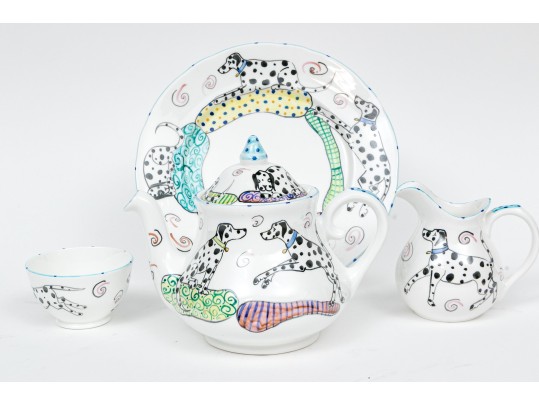 Sonia Spencer For Frank Mcintosh Hand-painted Bone China Teaset