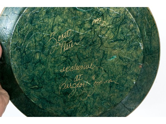 Set Of Five Scott Potter Decoupage Glass Plates
