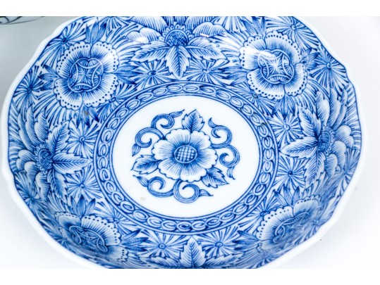 Asian Blue And White Serving And Decorating Lot