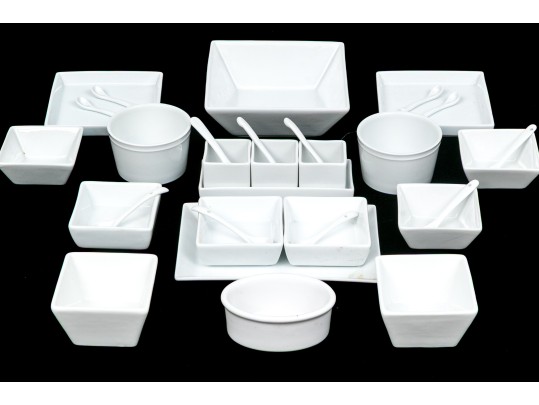 Assembled Collection Of Classic White Ceramic Serving Wares