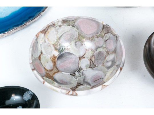 Collection Of Five Stone Bowls And Coasters, Plus Two Assembled Stone Bowls