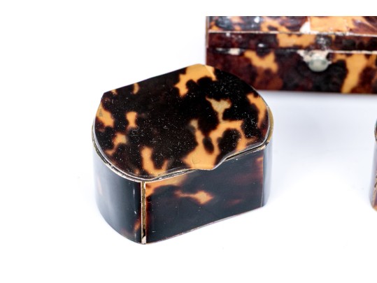 Collection Of Three Tortoise Snuff Boxes