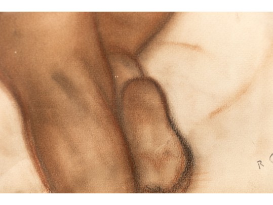 René Genin (1890-1967) Red Chalk On Paper, Female Nude