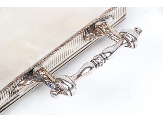 Large Antique English Silverplate Twin Handled Tray