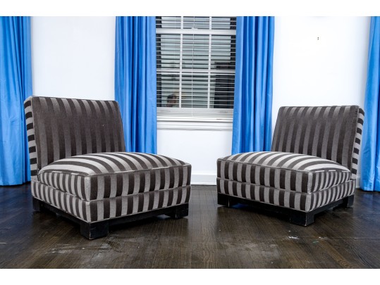 Pair Of Custom Quality Slipper Chairs