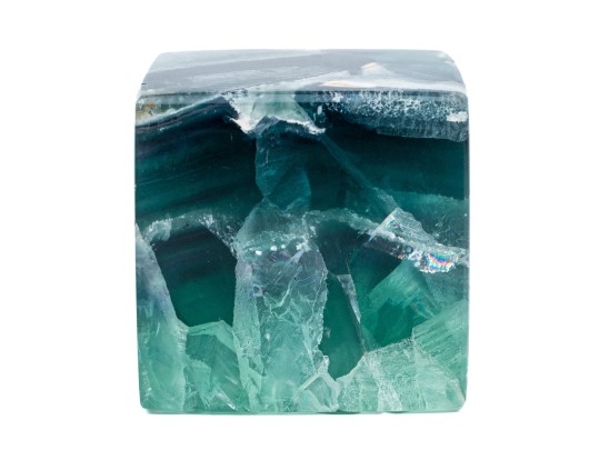 Natural Fluorite Block Paperweight 