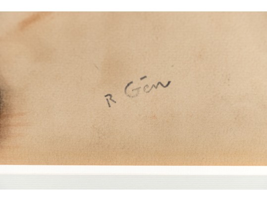 René Genin (1890-1967) Red Chalk On Paper, Female Nude