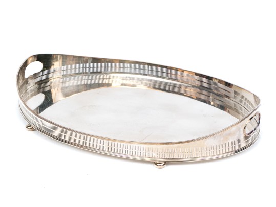 Quality Antique English Silverplate Oval Tray