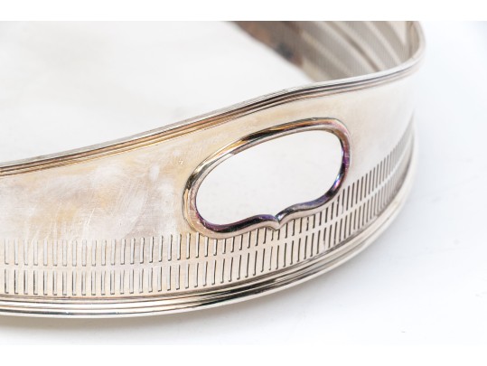 Quality Antique English Silverplate Oval Tray