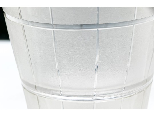 Charming Silver Plate Mounted Frosted Glass Ice Bucket