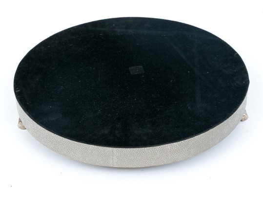 Designer Faux Shagreen Round Tray