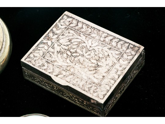 Collection Of Six Pillboxes, Including Two English Sterling And One French 800 Silver