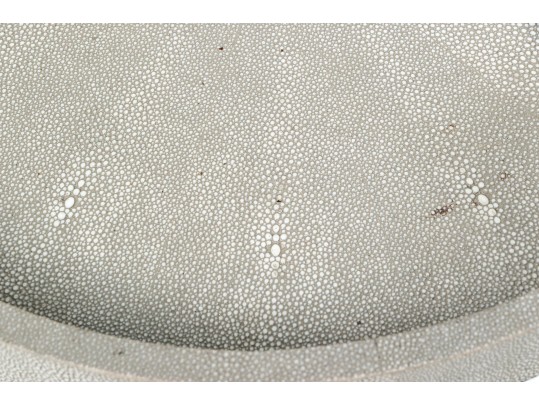 Designer Faux Shagreen Round Tray