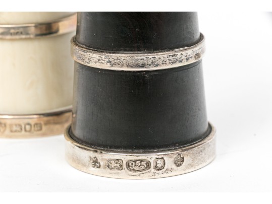 Assembled Set Of Four Sterling Silver Mounted Casters