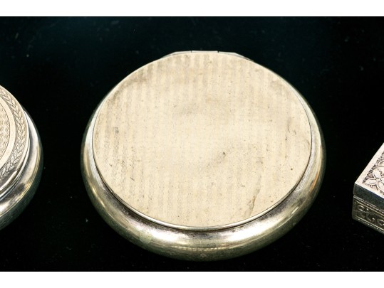 Collection Of Six Pillboxes, Including Two English Sterling And One French 800 Silver